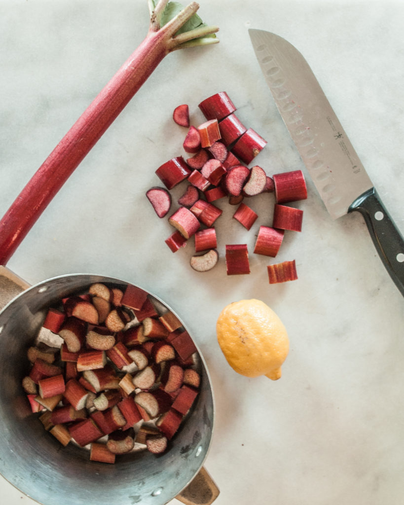Stewed Rhubarb with a twist of lemon is the perfect summer recipe.  It's easy and beginner friendly. Delicious for breakfast, snack or dessert.  Perfect over ice cream, yogurt, on toast or biscuits. Printable Recipe.