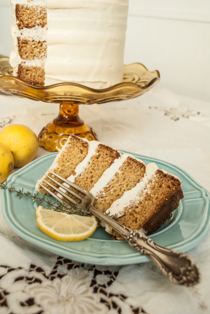 Lemon Sour Cream Layer Cake Recipe. An easy recipe that includes an optional creme fraiche filling, and a lemon curd icing.