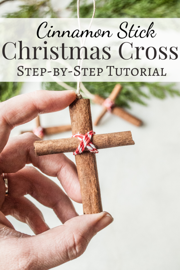 Cinnamon Stick Christmas Cross Ornament. A step-by-step tutorial.  DIY Handmade Christmas Craft Series.
