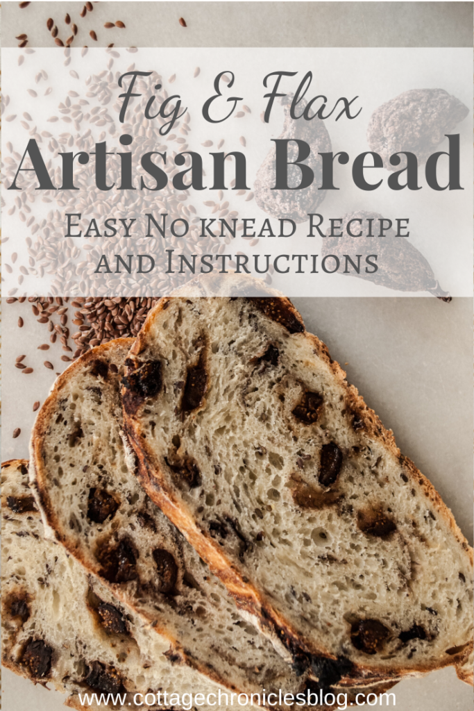 Easy Artisan Bread Recipe and Tutorial. This Fig and Flax No-Knead Bread has amazing texture and is incredibly easy to make.