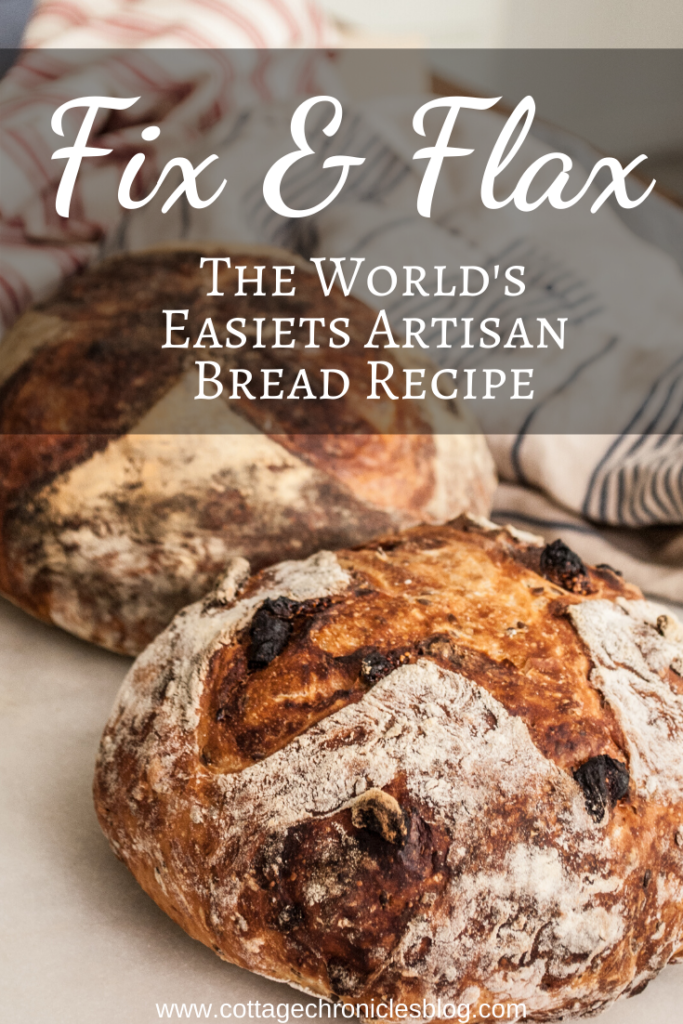 Easy Artisan Bread Recipe and Tutorial. This Fig and Flax No-Knead Bread has amazing texture and is incredibly easy to make.