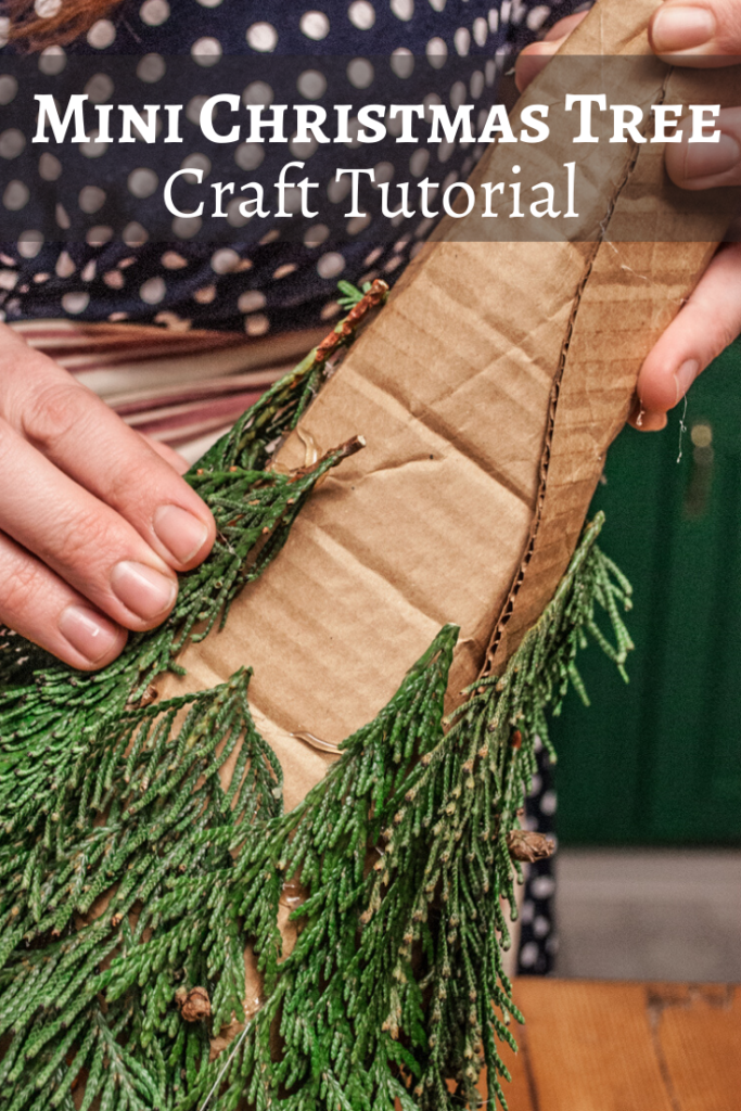Handmade DIY Greenery Mini Christmas Tree. Christmas Crafts Tutorial.