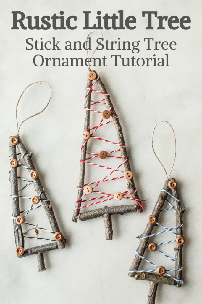 Rustic Little Tree Ornament. Step by step instructions for a simple, easy crafted decoration. Handmade DIY Christmas Crafts Tutorial.