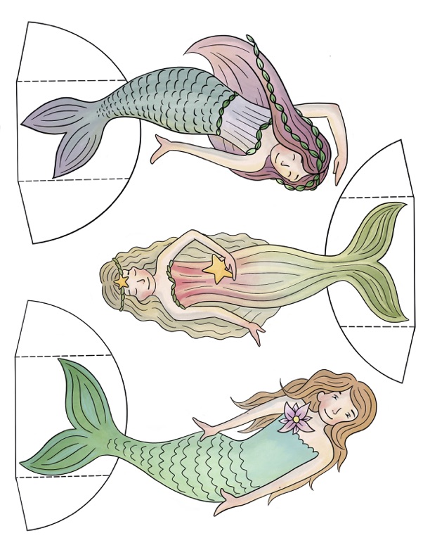 Mermaid Paper Dolls Collection Cottage Chronicles